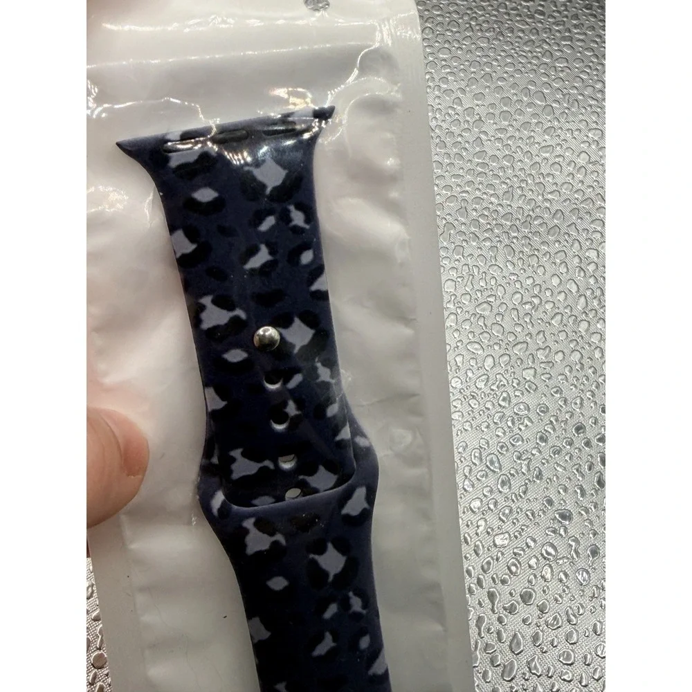 Sport Silicone Band‎ Bracelet For Apple Watch iWatch 38mm Or 40mm Blue Camo